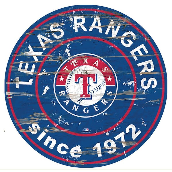 Fan Creations MLB Texas Rangers 24 in. Wooden Circle Sign
