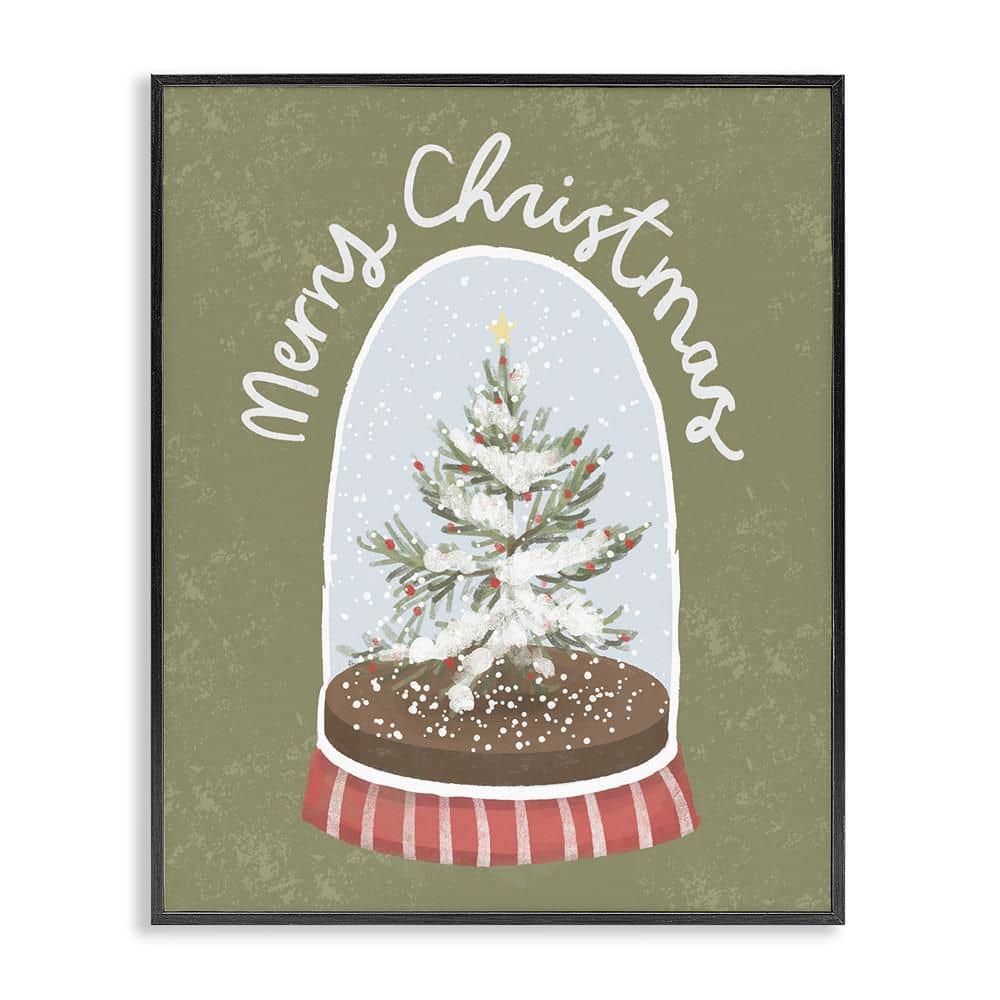 Merry Christmas Snow Globe by Sadie Harper 1 Piece Black Framed Giclee Typography Art Print 14 in. x 11 in. price history on PriceWatchPro
