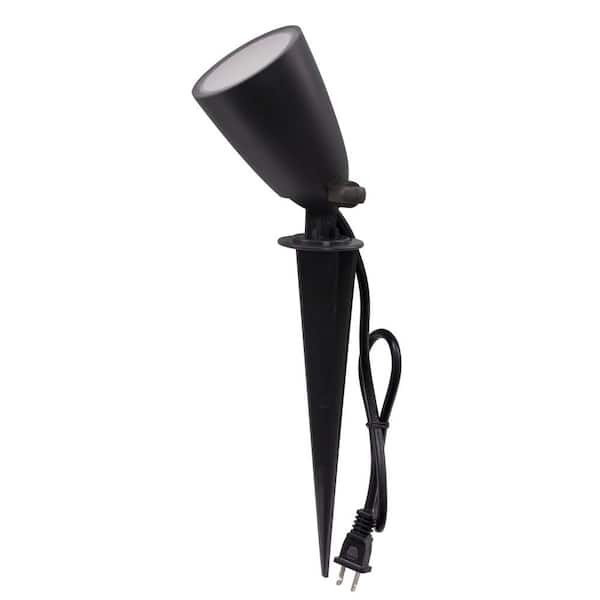 Commercial Electric Line Voltage Bronze LED Landscape Flood Light with Spike
