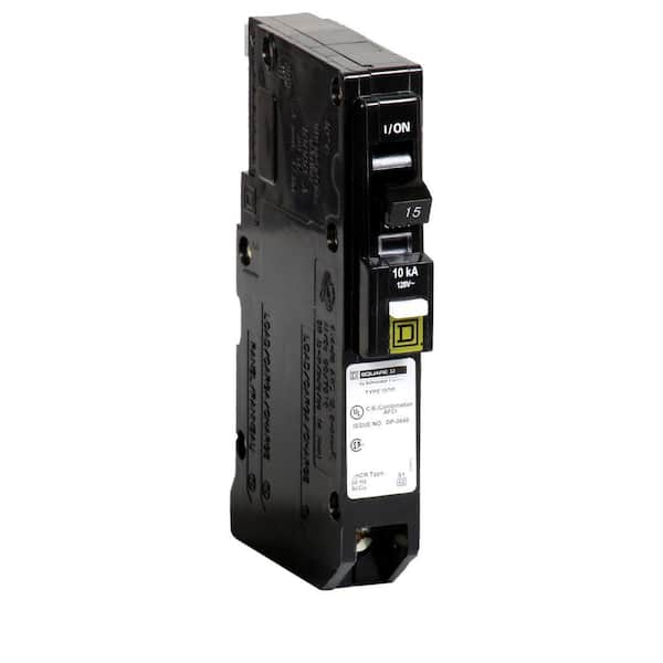 Square D HOM115PCAFIC Homeline Plug-On Neutral 15 Amp Single-Pole CAFCI Circuit Breaker ,