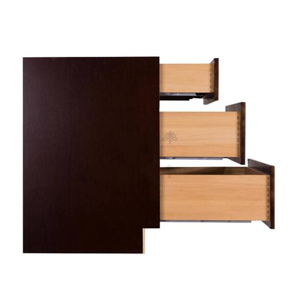 LIFEART CABINETRY Edinburgh Espresso Plywood Raised Panel Stock Assembled Base Kitchen Cabinet (36 in. W x 34.5 in. H x 24 in. D)