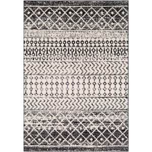 Laurine Black/White 6 ft. 7 in. x 9 ft. Modern Rustic Area Rug