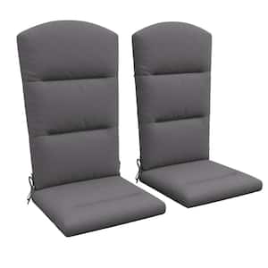 2 Pc 59 in. x 20.5 in. Replacement Outdoor Adirondack Chair Cushions with Backrest Ties Water Resistant Seat Pads Gray