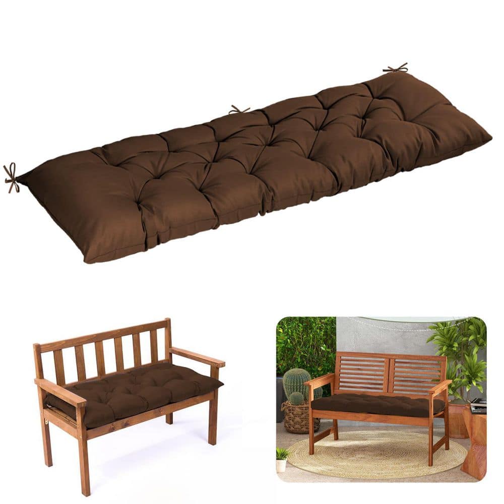 60 in. x 20 in. Outdoor Tufted Bench Cushion for Patio Furniture, Wicker Settee Loveseat Seat Cushion in Brown price history on PriceWatchPro