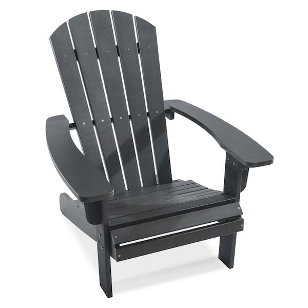 LZRS Oversized Patio Teak Adirondack Chair Outdoor Chairs (1-Pack)