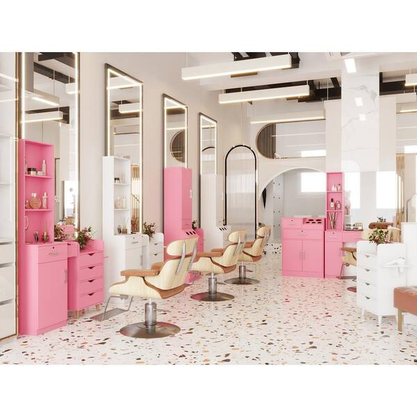 CSC DECOR INC Pink Wall Mount Barber Station Hair Styling with