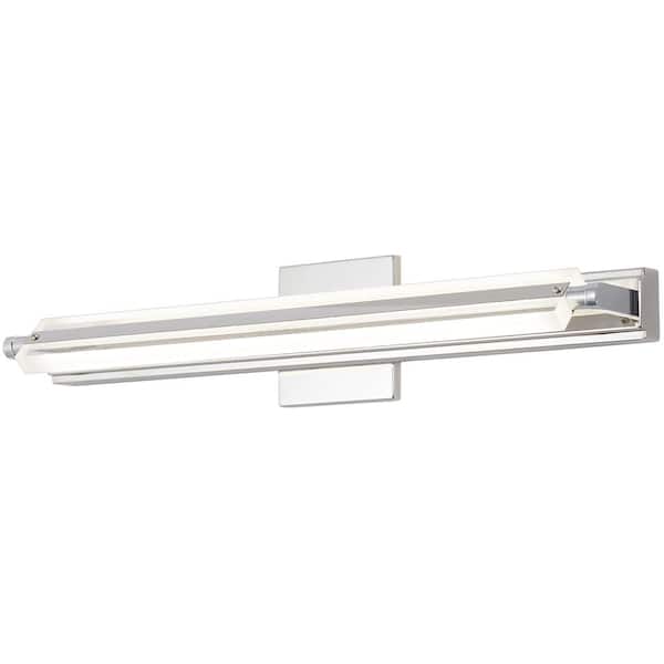 Deyidn 23.62 in. 1-Light Chrome LED Vanity Light Bar with 22-Watt 4000K Cool White Bathroom Light Fixtures