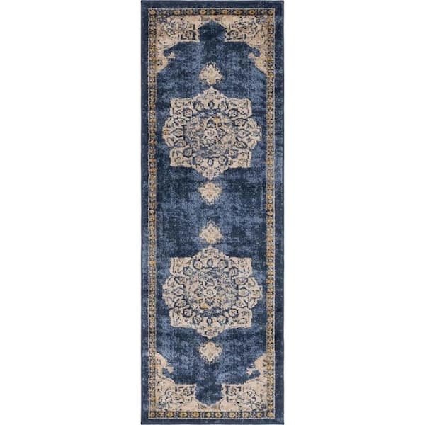 Unique Loom Utopia Helios Navy Blue 2' 0 x 6' 1 Area Rug