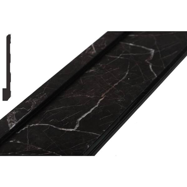 Unbranded Forever Mouldings 3/4 in. x 5-1/2 in. x 96 in. Black Marble Polystyrene Door and Window Sill Moulding