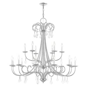 Shirlington 18-Light Polished Chrome Foyer Chandelier with Clear Crystals