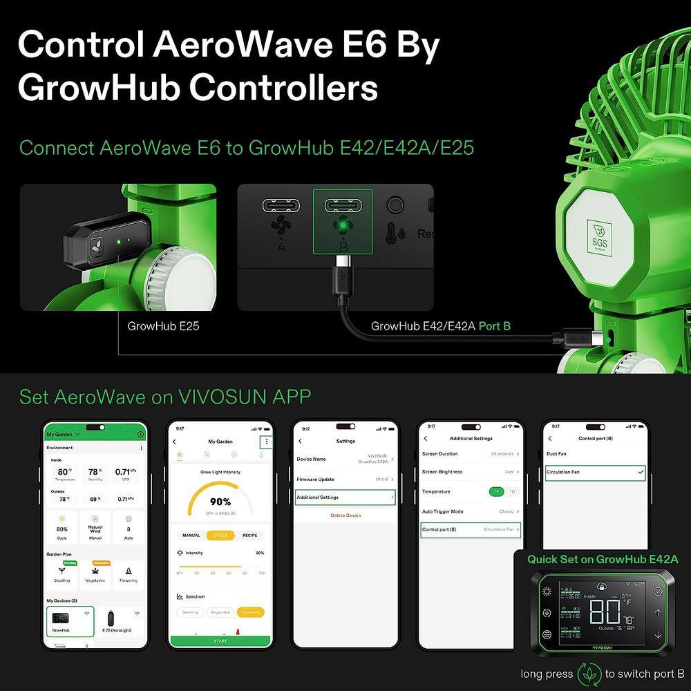 Green 6-Inch Oscillating Clip-On Desk Fan with Remote Control