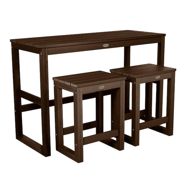 Highwood Monroe Modern Weathered Acorn Counter Height Balcony 3-Piece Set