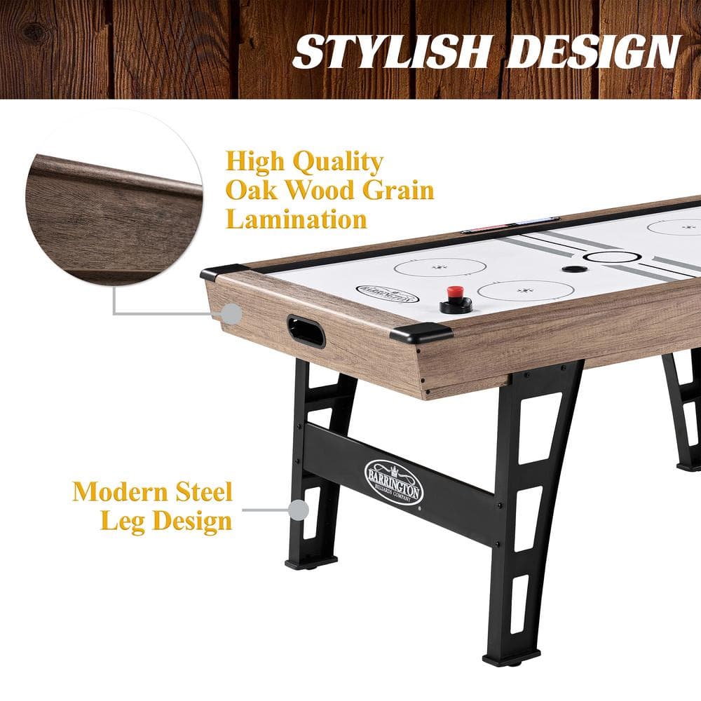 Grant 6' Oak Wood Grain Air Hockey Table with Steel Legs