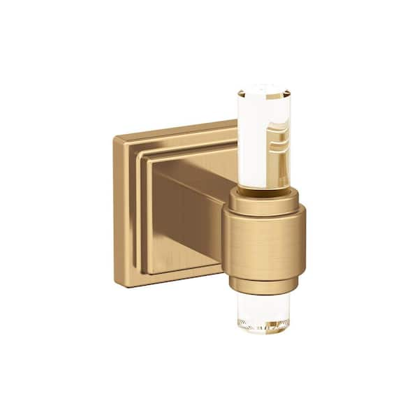 Glacio Single Robe Hook in Clear/Champagne Bronze