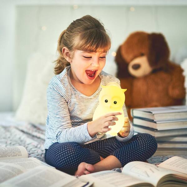 Cuddles LED Night Light Owl Battery Operated 