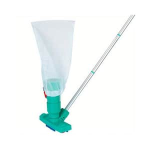 Vacuum Pool Cleaner Above Ground Pool Cleaning Tool with Head Brush Telescopic Pole and Bag, Green