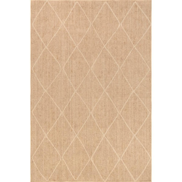 nuLOOM Billy Diamond Easy-Jute Machine Washable Natural 4 ft. x 6 ft. Area Rug