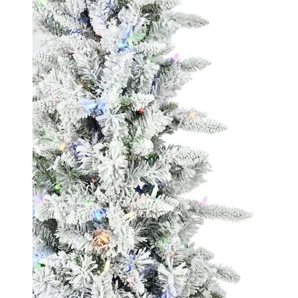 Christmas Time 6.5' Kringle Pine Artificial Christmas Tree with Multicolor C6 LED Lights and Remote Control, CT-KPS065-ML