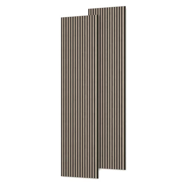 0.9 in. x 1.97 ft. x 7.87 ft. Walnut Acoustic/Sound Absorb 3D Oak Overlapping Wood Slat Decorative Wall Paneling 2-Pack