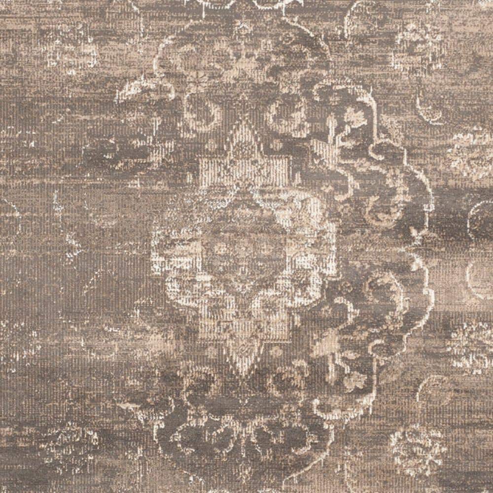 Vintage Black Rectangular Viscose Area Rug