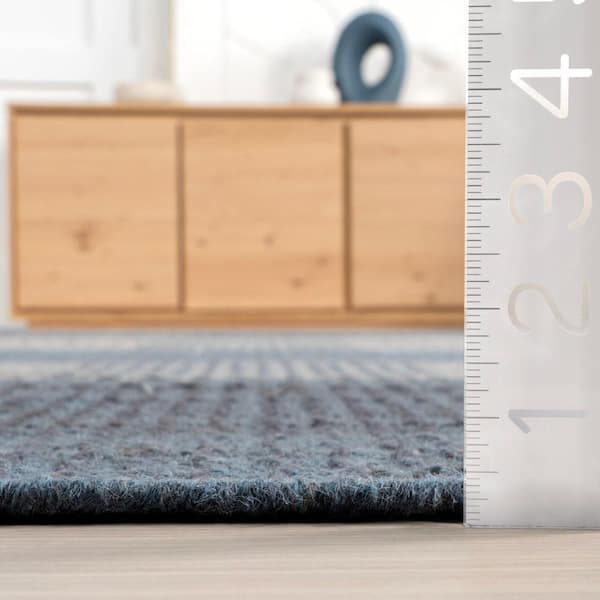 Oregon Plaid Wool Blue 3 ft. x 8 ft. Indoor/Outdoor Runner Rug
