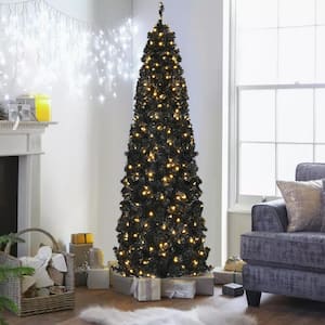 7 ft. Pre-Lit Artificial Christmas Tree with PVC Branch Tips and Warm White Lights