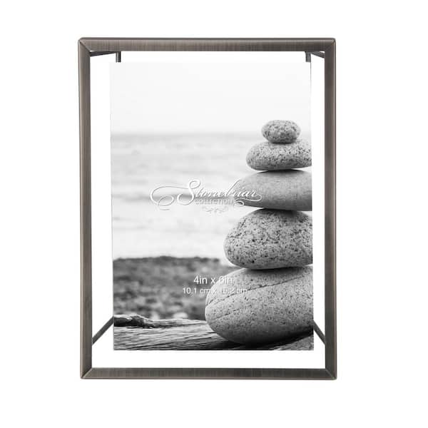 Stonebriar Collection 4 in. x 6 in. Brushed Gun Metal Picture Frame