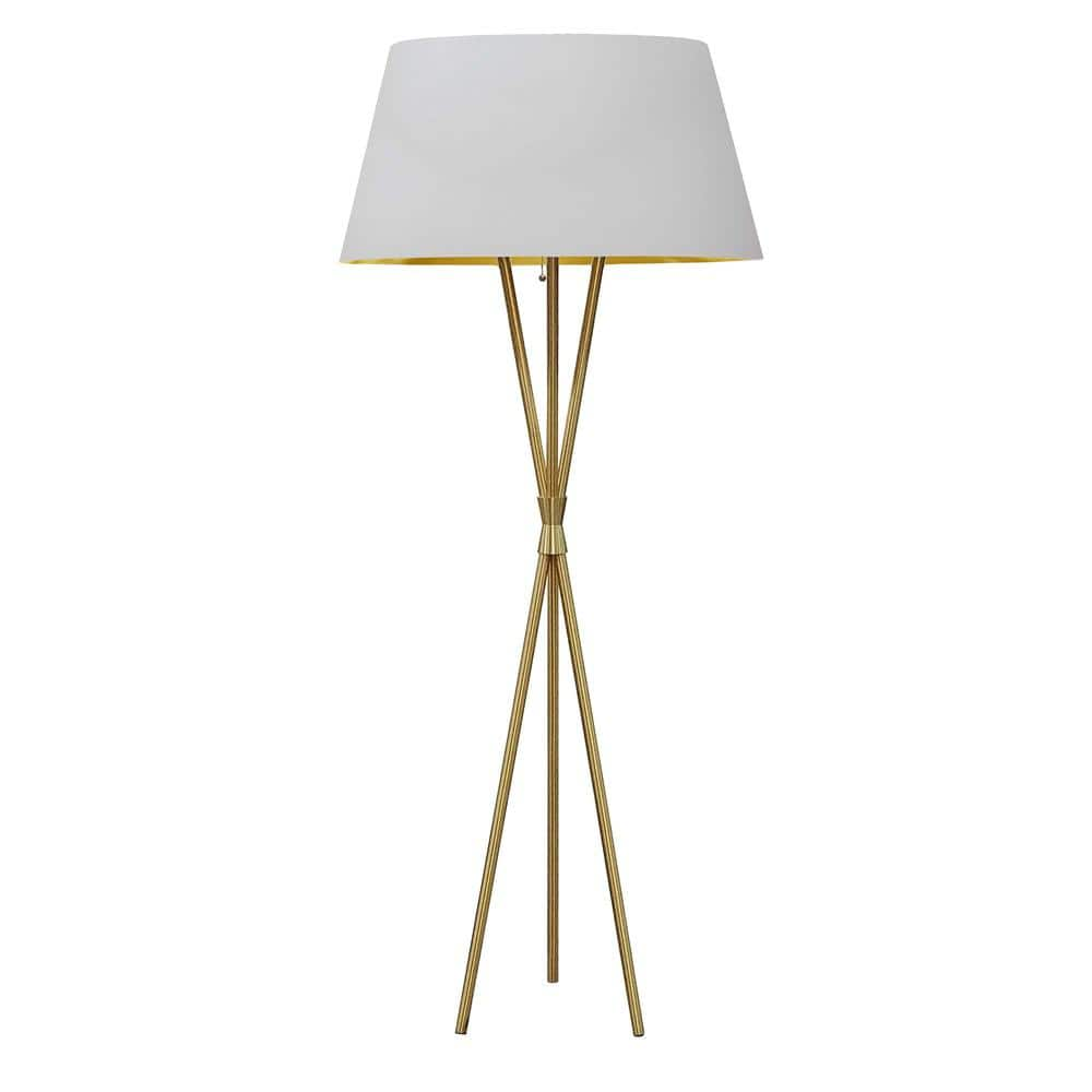 Dainolite Gabriela 61.5 in. Aged Brass Transitional 1-Light Dimmable ...