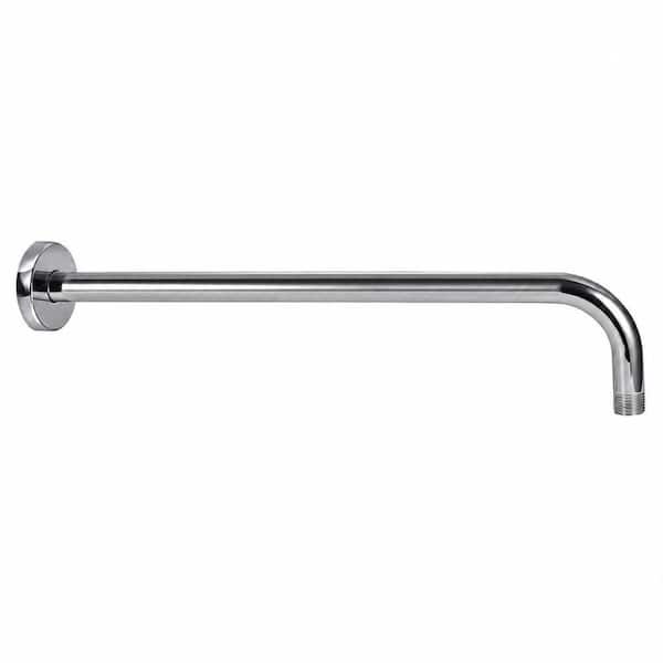 15 in. Stainless Steel Chrome Wall-Mounted Shower Arm Extension Pipe with Flange for Standard Shower Heads