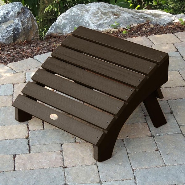 Highwood Adirondack Weathered Acorn Recycled Plastic Outdoor Folding Ottoman