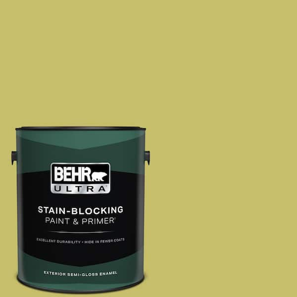 BEHR ULTRA 1 gal. #P350-5 Go Go Lime Semi-Gloss Enamel Exterior Paint & Primer