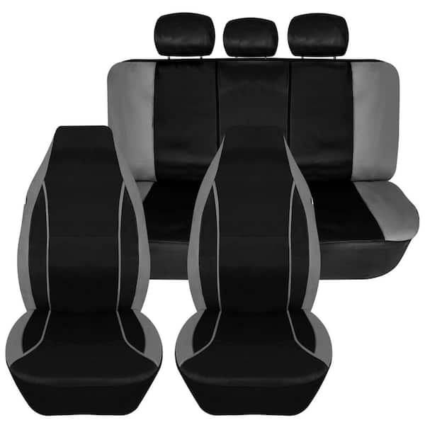 Premium PU Leather 15 in. x 12 in. x 6 in. Full Set Seat Covers