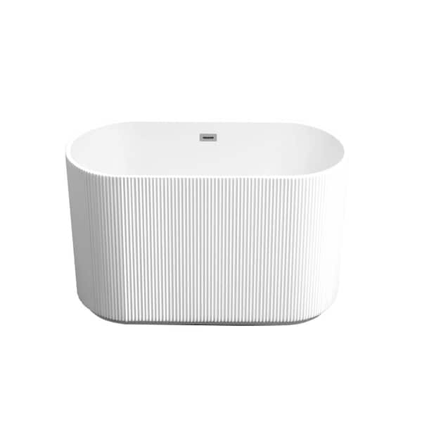 67 in. x 31.5 in. Acrylic Freestanding Soaking Bathtub with Center Drain in White, cUPC Certified