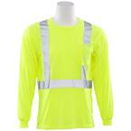 9602S Men's 5X Hi Viz Lime Class 2 Long Sleeve Poly Jersey T-Shirt