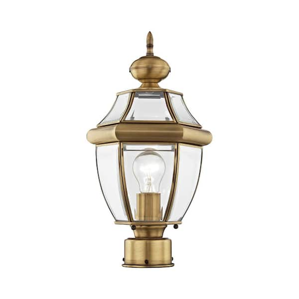 AVIANCE LIGHTING Aston 16.5 in. 1-Light Antique Brass Cast Brass ...