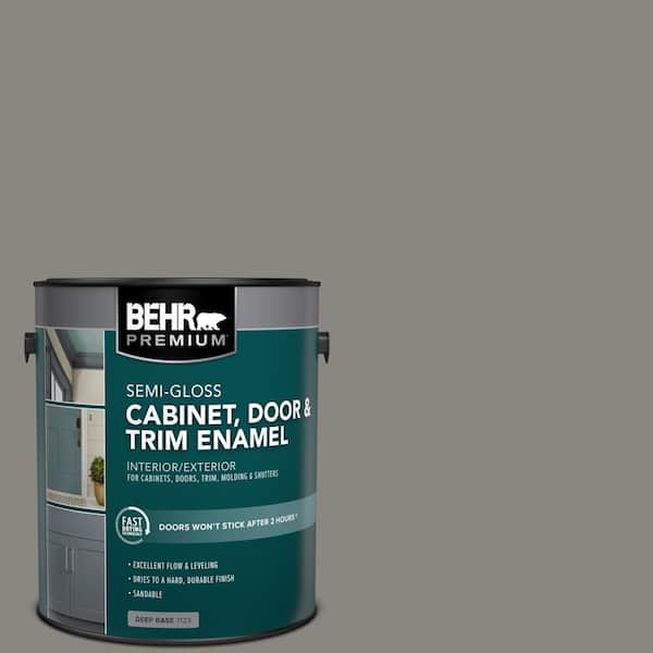 1 gal. #HDC-NT-23 Wet Cement Semi-Gloss Enamel Interior/Exterior Cabinet, Door & Trim Paint