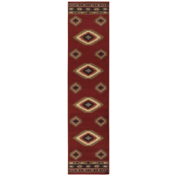Home Decorators Collection Aztec Red 2 ft. x 8 ft. Runner Rug