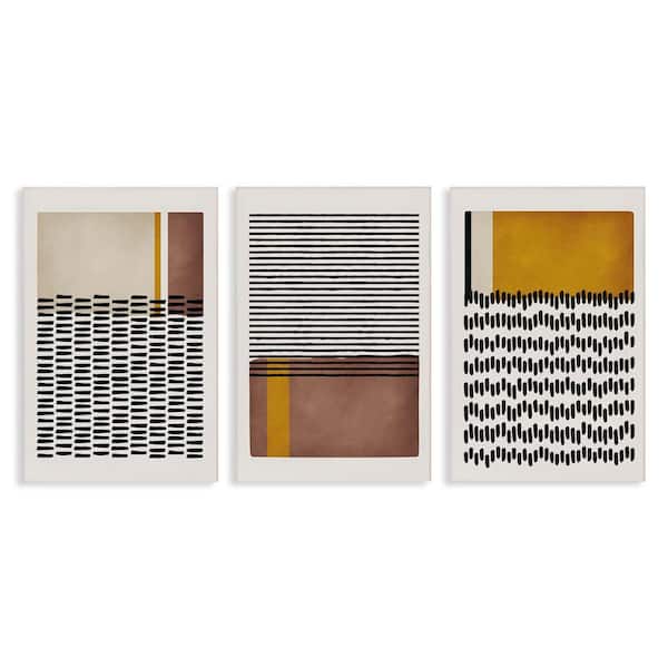 Stupell Industries Natural Lines Pattern Abstract by JJ Design House, LLC. 3-Pieces Unframed Abstract Graphic Art Print 36 in. x 24 in.
