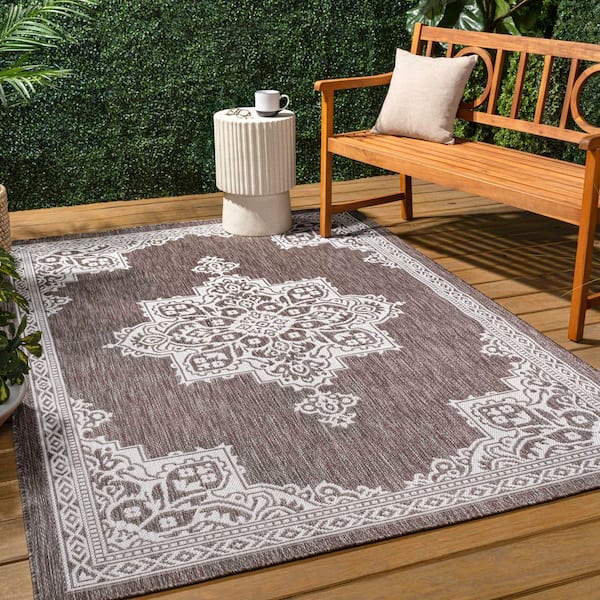 JONATHAN Y Arden Vintage Casual Medallion Light Brown/Cream 8 ft