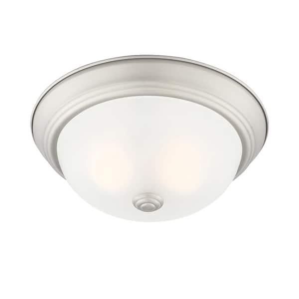 Designers Fountain Reedley 11 in. Traditional Pewter Medium-Base (E26) Bulb Flush Mount for Kitchens