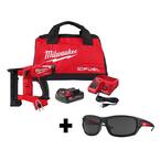 M18 FUEL 1/4 in. 18-Volt 18-Gauge Lithium-Ion Brushless Narrow Crown Stapler Kit and Tinted Performance Safety Glasses
