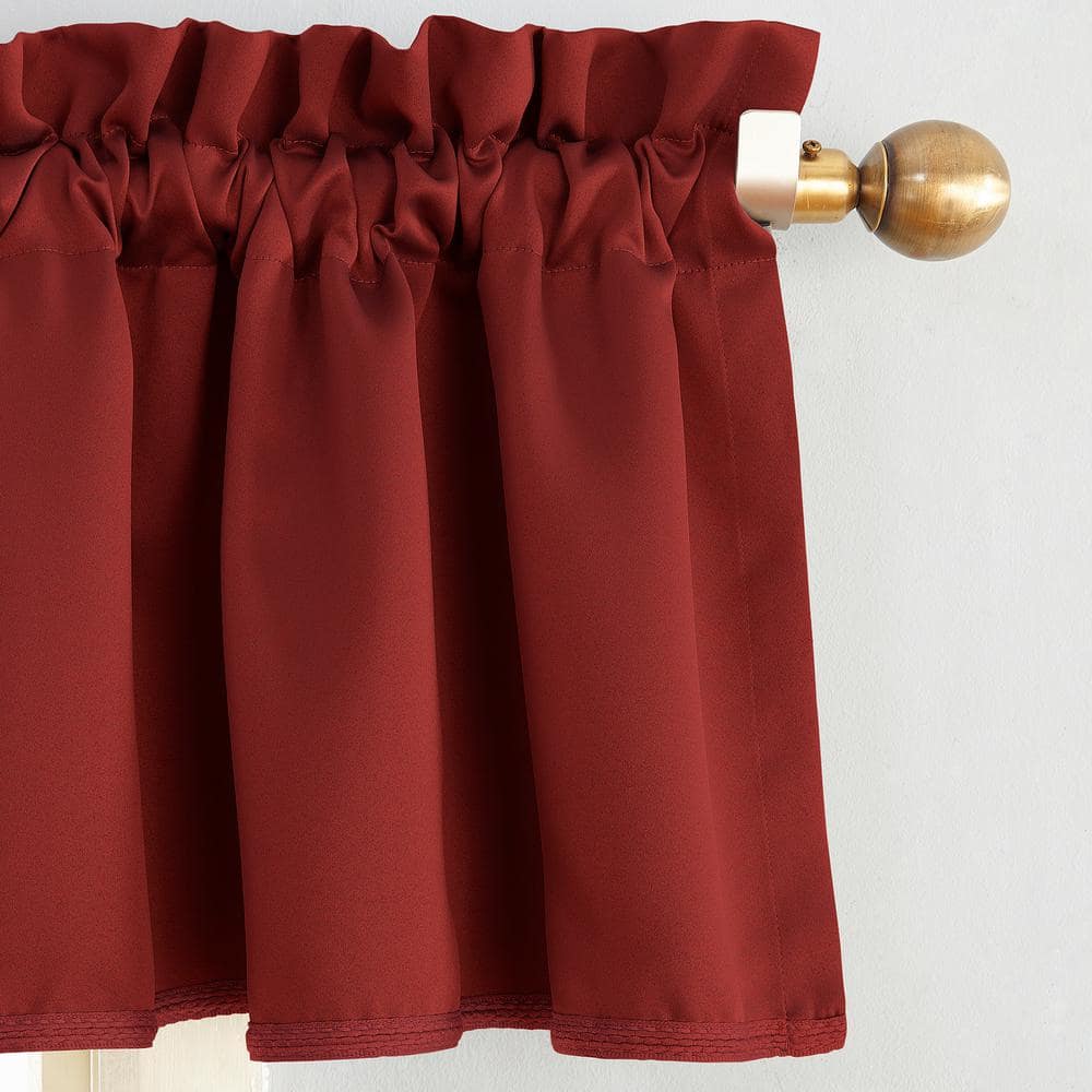 Brick Red 54"x18" Room Darkening Rod Pocket Valance