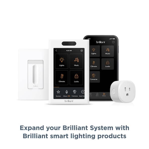 Brilliant Smart Home Control (1-Switch Panel) - Google HomeKit, Ring, Sonos, and more BHA120US-WH1 - The Home Depot