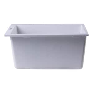 Undermount Granite Composite 16.13 in. Single Bowl Kitchen Sink in White
