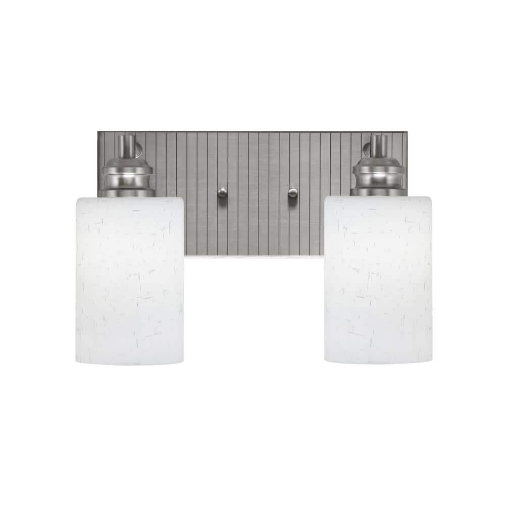 Albany 13 in. 2-Light Brushed Nickel Vanity Light