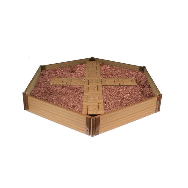 Frame It All Hexagon Raised Garden Bed with Garden Tiles Cross Pattern-DISCONTINUED