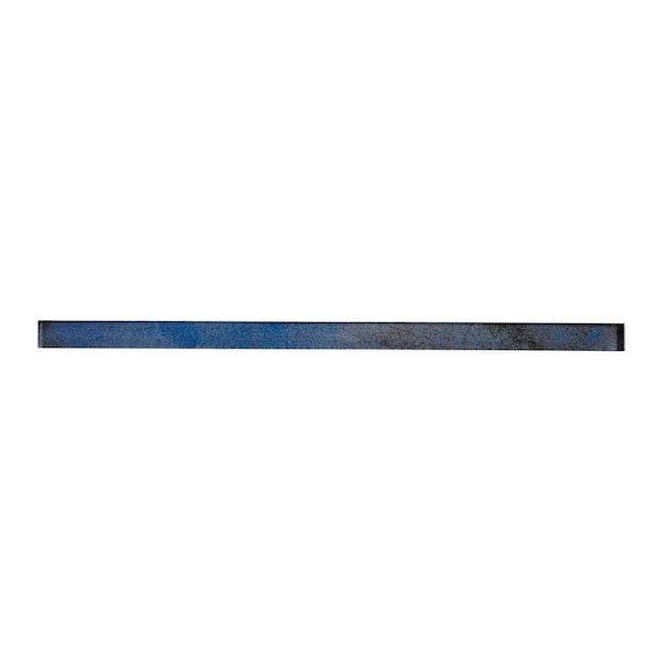 Apollo Tile Cosmos 0.6 in. x 12 in. Spruce Blue Glass Glossy Pencil Liner Tile Trim (0.5 sq. ft./case) (10-pack)