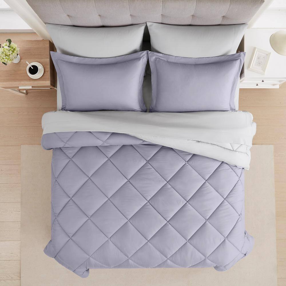 Amethyst Queen Reversible Microfiber Bed in a Bag Set