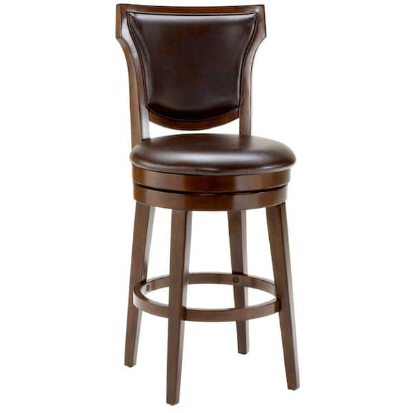 Hillsdale Furniture Country Heights 31 in. Rustic Cherry Swivel Cushioned Bar Stool