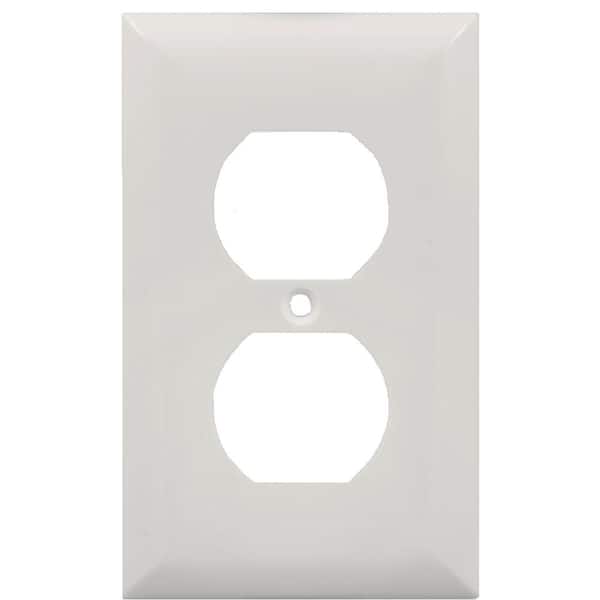 GE White 1-Gang Duplex Outlet Wall Plate (1-Pack)